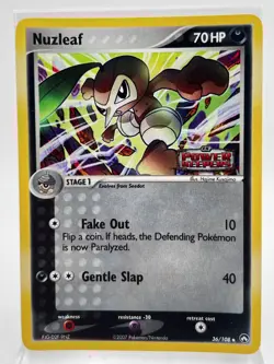 Nuzleaf 36/108 Pokemon Card Power Keepers 2007 Stamped Reverse Holo LP (BEND) - Image 1