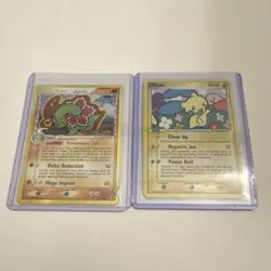 Pokemon TCG Holo Delta Species 2-Card Lot - Meganium 4/101 Minun 4/17 - Image 1