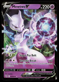 Mewtwo V 030/078 Holo Pokemon GO Pokemon Card - Image 1