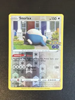 Snorlax 055/078 Pokemon GO Rare Pokemon Reverse Holo LP - Image 1