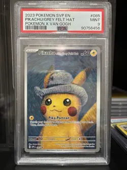 Pokemon Pikachu with Grey Felt Hat Van Gogh 085 Promo PSA 9 Graded MINT - Image 1