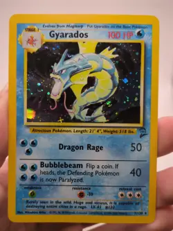 Pokemon TCG Gyarados 7/130 Base Set 2 Unlimited Holo WOTC VTG 2000 HP - Image 1