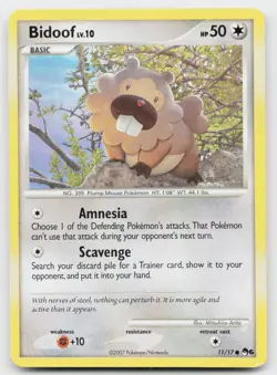Bidoof 11/17 Common POP Series 6 Pokemon Near Mint - Image 1