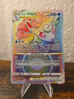 Pokemon TCG Alolan Vulpix VSTAR Silver Tempest Holo Card 197/195 Secret Rare - Image 1