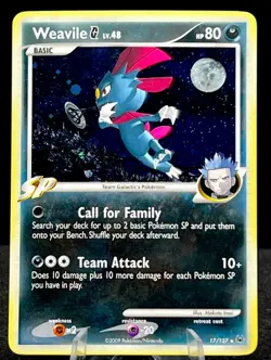 Weavile G 17/127 LV. 48 LP Cosmos Holo Rare Platinum Pokemon Card! - Image 2
