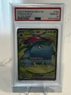 2023 Venusaur Ex 182/165 Pokemon 151 MEW EN Holo Full Art Ultra Rare GEM PSA 10 - Image 1