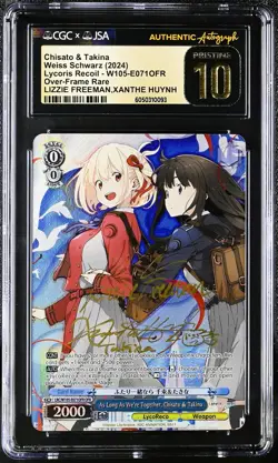 Weiss Schwarz CGC 10 Chisato & Takina OFR - Xanthe Huynh & Lizzie Freeman Auto - Image 1