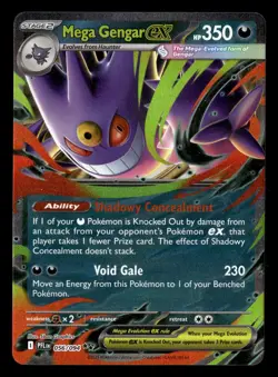 Mega Gengar ex 056/094 Double Rare Phantasmal Flames Pokemon Card - Image 2