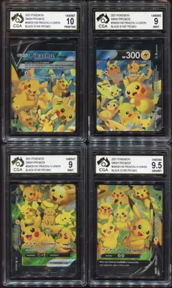 Pikachu V-Union SWSH139 140 141 142 CGC 9-10 Black Star Promo Pokemon Card - Image 1