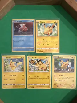⚡🐟 Pokemon Pikachu & Magikarp Card Lot – 5 Cards Total 🐟⚡ - Image 1