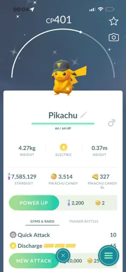 Pokemon Go Shiny Pikachu Instinct cap ( go fest 2026 ) - Image 1