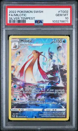 2022 POKEMON SWORD & SHIELD SILVER TEMPEST #TG02 FULL ART/MILOTIC PSA 10 - Image 1