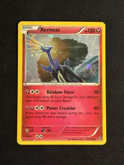 Holo Xerneas 107/162 Rare BREAKthrough - HD MEW TAIL SWIRL - Image 1