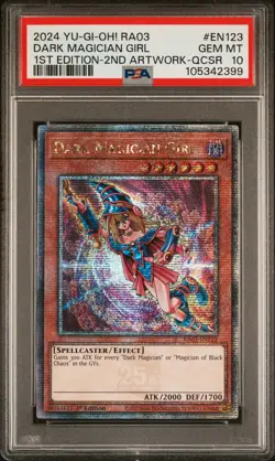 2024 YU-GI-OH! RA03-QUARTER CENTURY BONANZA #EN123 DARK MAGICIAN GIRL PSA 10 - Image 1