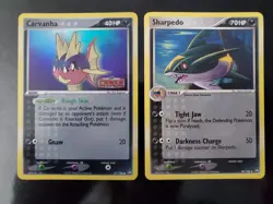 Carvanha 47/108 Reverse Holo Stamp Sharpedo 38/108 Pokemon EX Power Keepers NM - Image 1