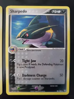 Carvanha 47/108 Reverse Holo Stamp Sharpedo 38/108 Pokemon EX Power Keepers NM - Image 3