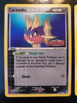 Carvanha 47/108 Reverse Holo Stamp Sharpedo 38/108 Pokemon EX Power Keepers NM - Image 4