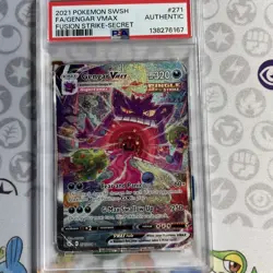 2021 Pokemon SWSH #271 FA/Gengar VMAX Fusion Strike - Secret Psa Authentic - Image 1