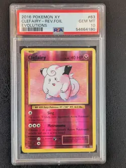 2016 Pokemon XY Evolutions Reverse Foil Holo Clefairy #63 Rare PSA 10 - Image 1