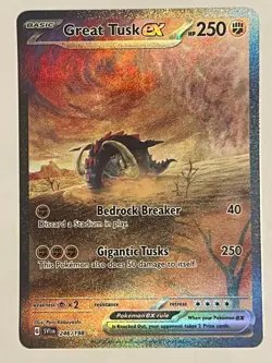 POKEMON GREAT TUSK EX SPECIAL ILLUSTRATION RARE SCARLET & VIOLET 246/198 NM - Image 1