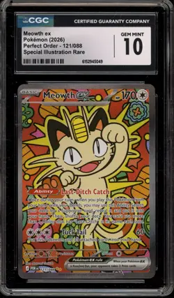 Pokemon Meowth ex Perfect Order Special Illustration Rare #121 CGC 10 Gem Mint - Image 1
