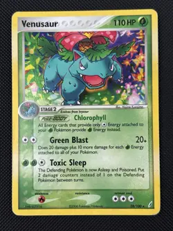 Pokemon TCG Venusaur 28/100 EX Crystal Guardians Holo Rare 2006 (MP) - Image 1