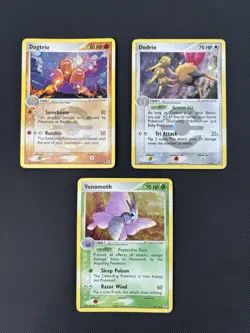 Pokemon TCG FireRed & LeafGreen 2004 Holo 3-Card Lot: Dugtrio/Dodrio/Venomoth - Image 1
