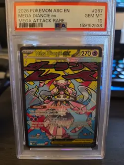 Pokemon TCG Mega Diancie ex 267/217 Me: Ascended Heroes Holo PSA 10 EN 2026 - Image 1