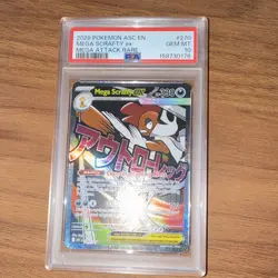 Pokemon TCG Mega Scrafty Ex Mega Attack Rare Holo 270/217 EN PSA 10 - Image 1