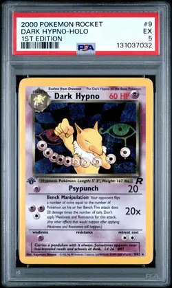 2000 POKEMON ROCKET 1ST EDITION #9 DARK HYPNO-HOLO PSA 5 - Image 1