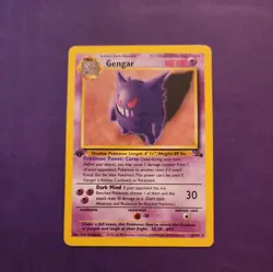 Pokemon Card Gengar 20/62 1ST EDITION Fossil Rare - Image 1