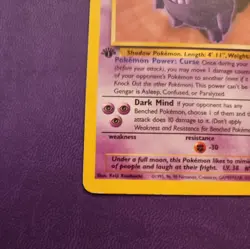 Pokemon Card Gengar 20/62 1ST EDITION Fossil Rare - Image 3
