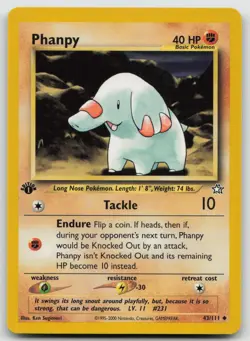 Phanpy 43/111 Uncommon Neo Genesis Pokemon 1st Edition Lightly Played - Image 1