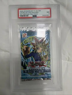 Yu-Gi-Oh 2002 Legend of Blue Eyes White Dragon 1st Edition Pack PSA 7 NM - Image 1