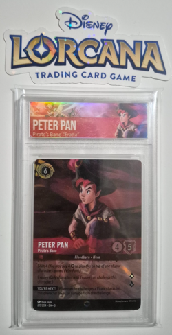 Disney Lorcana Enchanted Peter Pan Pirate's Bane } Error Eratta w/ Custom Case - Image 3