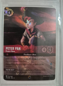 Disney Lorcana Enchanted Peter Pan Pirate's Bane } Error Eratta w/ Custom Case - Image 4