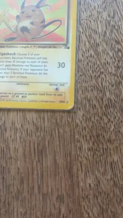 Pokemon TCG Fossil Raichu Non-Holo Card 29/62 Lightly Played - Image 3