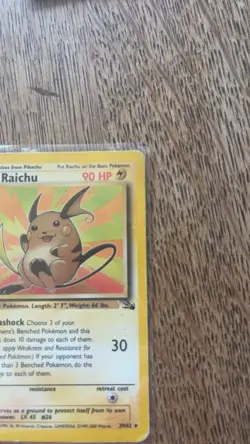 Pokemon TCG Fossil Raichu Non-Holo Card 29/62 Lightly Played - Image 5