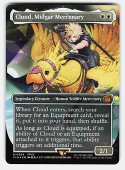 CLOUD, MIDGAR MERCENARY ( BORDERLESS ) ( CHOCOBO TRACK FOIL ) - MEIMARU NM/M - Image 1