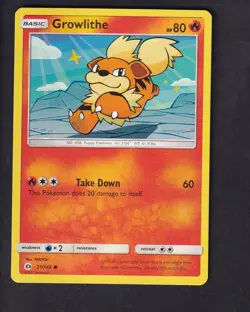 Growlithe 21/149 Common SM Base Set Pokemon Near Mint - Image 1