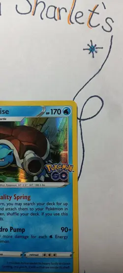 Pokemon TCG Blastoise 17/78 Pokemon GO Set Holo Rare HP - Image 3