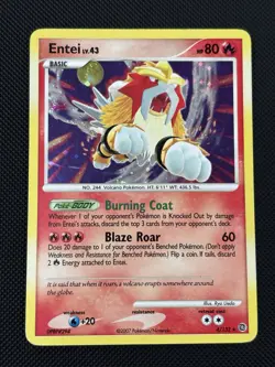 Pokemon TCG Entei Lv.43 Secret Wonders 4/132 Holo Rare (MP) - Image 1