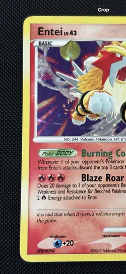 Pokemon TCG Entei Lv.43 Secret Wonders 4/132 Holo Rare (MP) - Image 3
