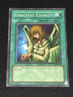 Yu-Gi-Oh TCG Graceful Charity SDP-040 Unlimited Super Rare Card LP Condition - Image 1