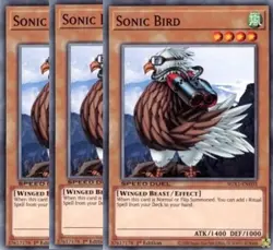 Yugioh - Sonic Bird x 3 - 1st Edition NM - Plus Free Holographic Card - Image 1