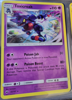 Toxicroak # 55/147 Burning Shadows Set Pokemon Trading Cards TCG Rares NM/MINT - Image 1