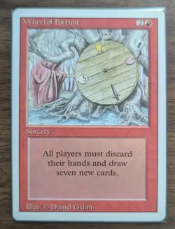 MTG Wheel of Fortune Non-Foil from Revised Edition w/ Alter Sleeve NM - Image 1
