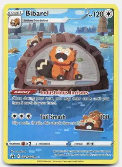 Bibarel GG25/GG70 Holo Crown Zenith Galarian Gallery Pokemon NM - Image 1