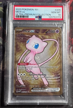 Pokemon 151 Mew EX Ultra Premium Collection Promo Metal #205 PSA 10 129753173 - Image 1