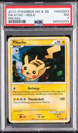 2010 POKEMON HEARTGOLD & SOULSILVER PROMO #HGSS03 PIKACHU-HOLO PSA 7 - Image 1